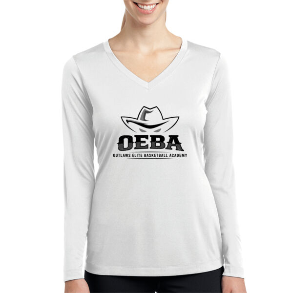 Outlaw Basketball Ladies Long Sleeve PosiCharge Competitor V Neck Tee Thumbnail